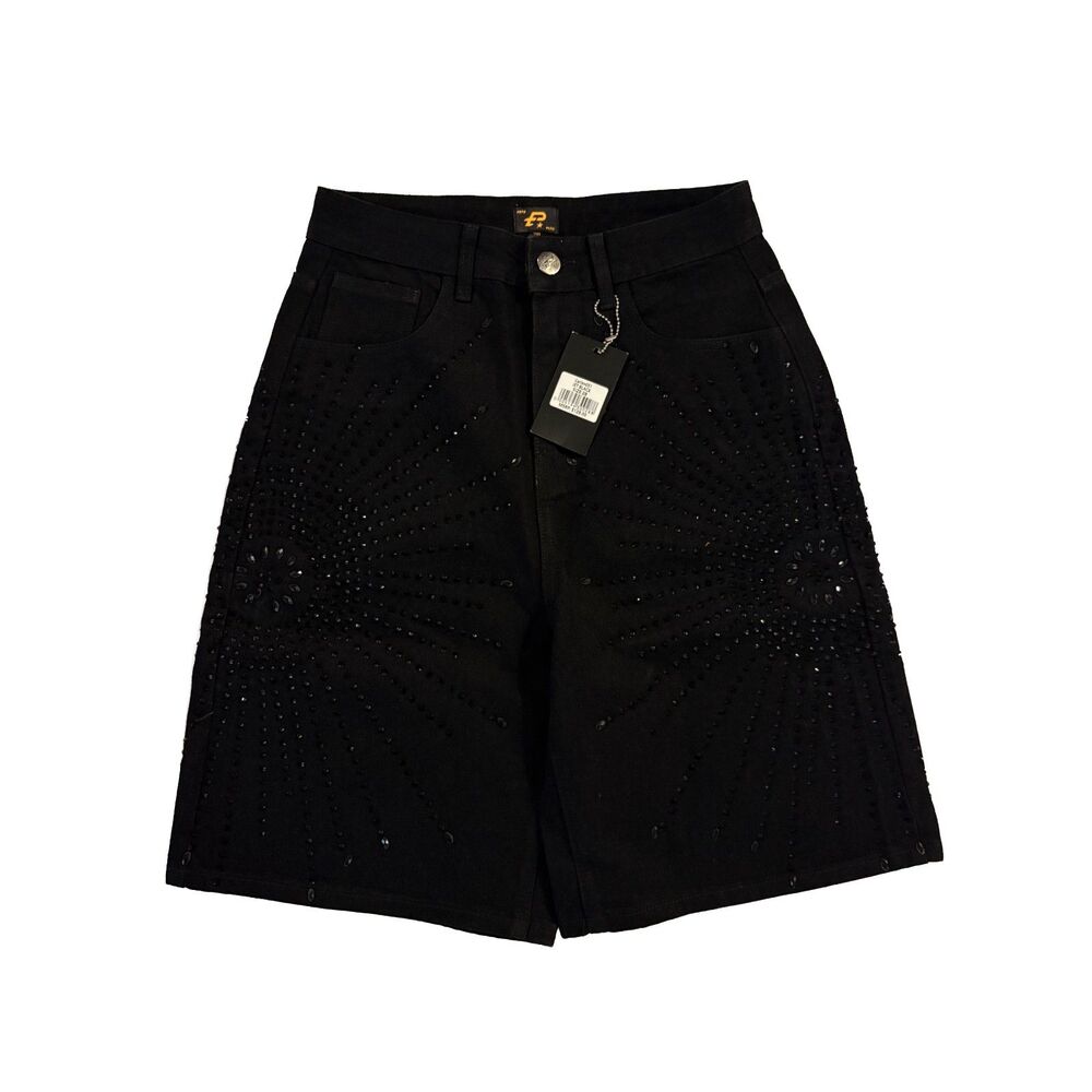 Politics Jet black Size 28 Jean Shorts W/ Rhinestones
